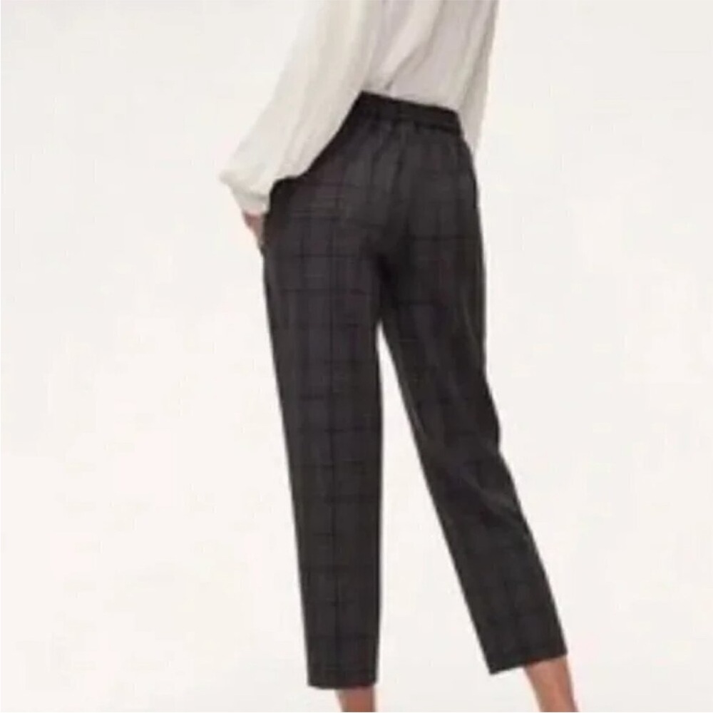 Aritzia Wilfred Women’s Cropped Pants Size 6 Checkered Navy and Gray - Picture 2 of 7